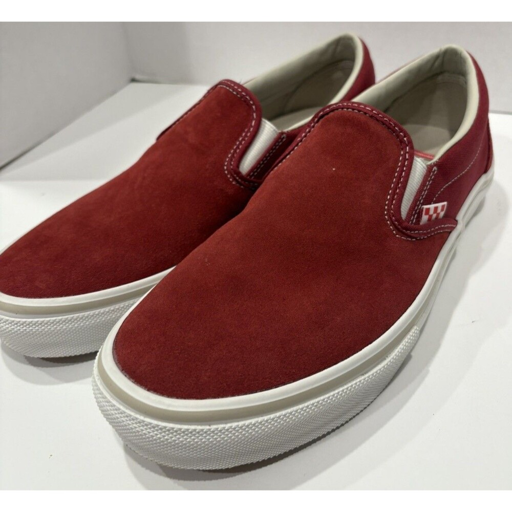 Vans Skate Slip On Sun Dried Tomato Size US 9 Mens 10.5 W New Suede Sneakers